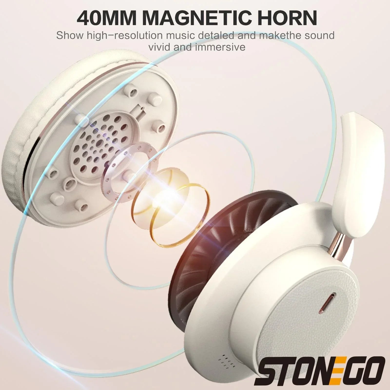 BT5.3 Wireless Foldable Headphones Portable Lightweight for Travel and Photography 400mAh Battery Noise Cancelling Earphones