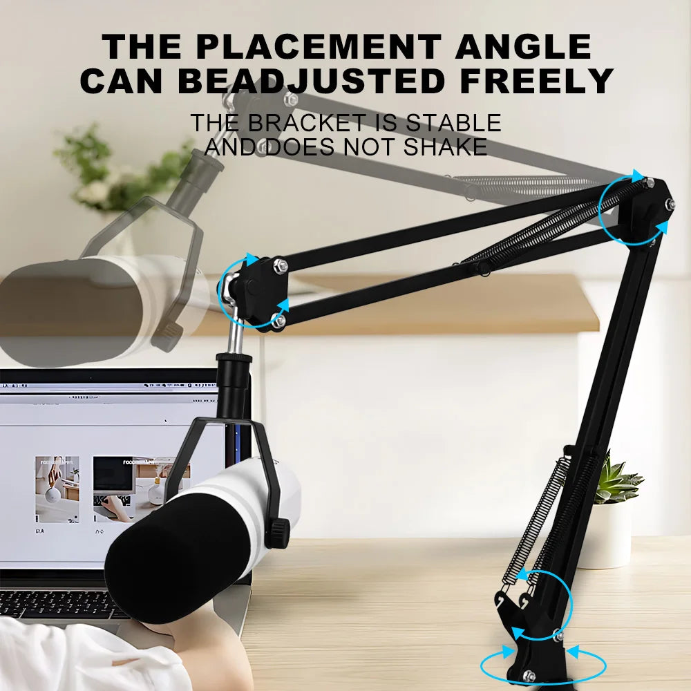 Professional USB Or XLR Streaming Podcast PC RGB Microphones Studio Cardioid Mic Kit with Cantilever Boom Bracket For Recording