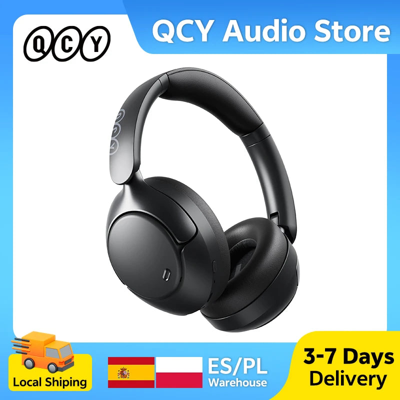 QCY H3 Pro ANC Wireless Bluetooth Headphone Hi-Res Spatial Audio Earphone with LDAC 50dB Active Noise Canceling Over Ear Headset