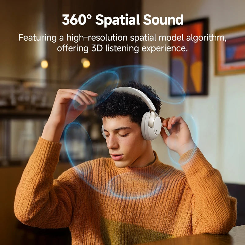 QCY H3 Pro ANC Wireless Bluetooth Headphone Hi-Res Spatial Audio Earphone with LDAC 50dB Active Noise Canceling Over Ear Headset