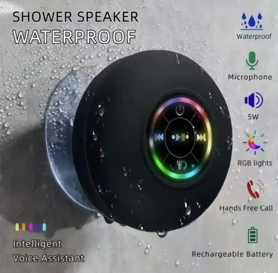 Waterproof Handsfree With Suction Cup Mic Loudspeaker Bluetooth Speaker Mini Shower Subwoofer For Bathroom Pool Beach Car Phone