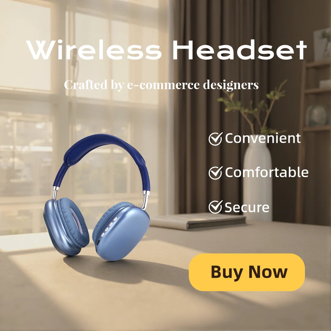 Fashion Bluetooth Headphones Wireless Over-Ear Headsets with Microphone Volume Control for Sports And Running Headset Game