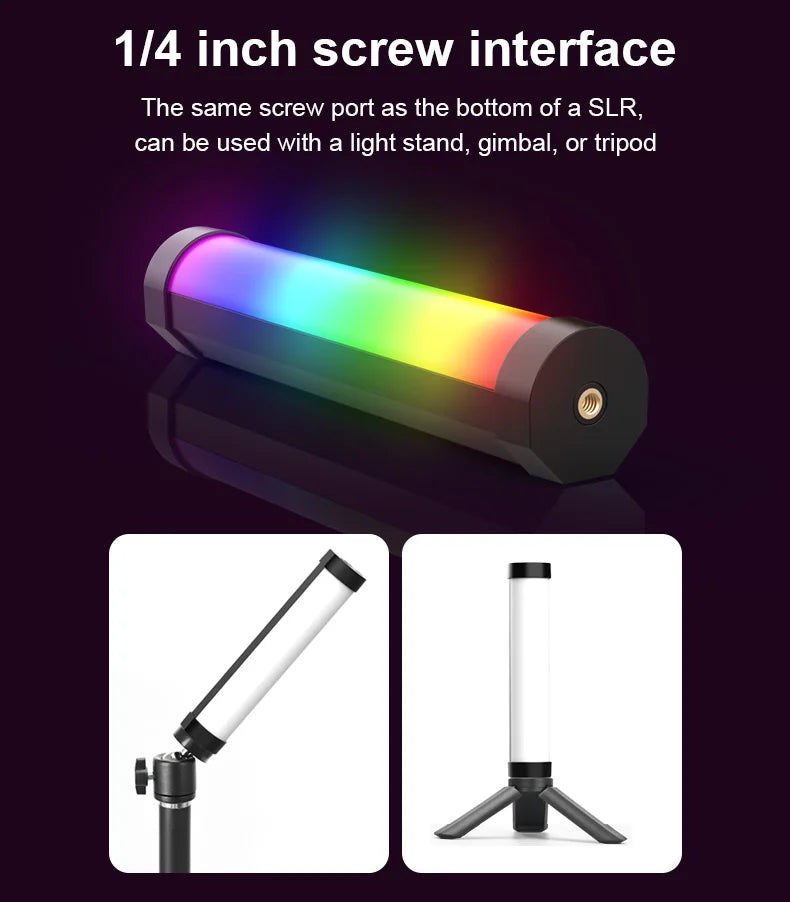 LUXCEO V8 Portable RGB Video Light Gamer Lamp 2000mAh Photo Video Shooting Selfie Lighting Fill-in lights for Vlog/YouTube