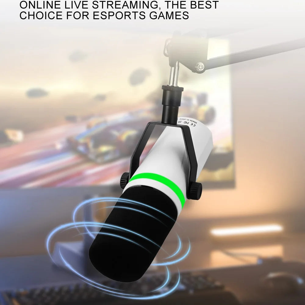 Professional USB Or XLR Streaming Podcast PC RGB Microphones Studio Cardioid Mic Kit with Cantilever Boom Bracket For Recording