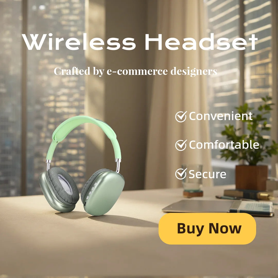 Fashion Bluetooth Headphones Wireless Over-Ear Headsets with Microphone Volume Control for Sports And Running Headset Game